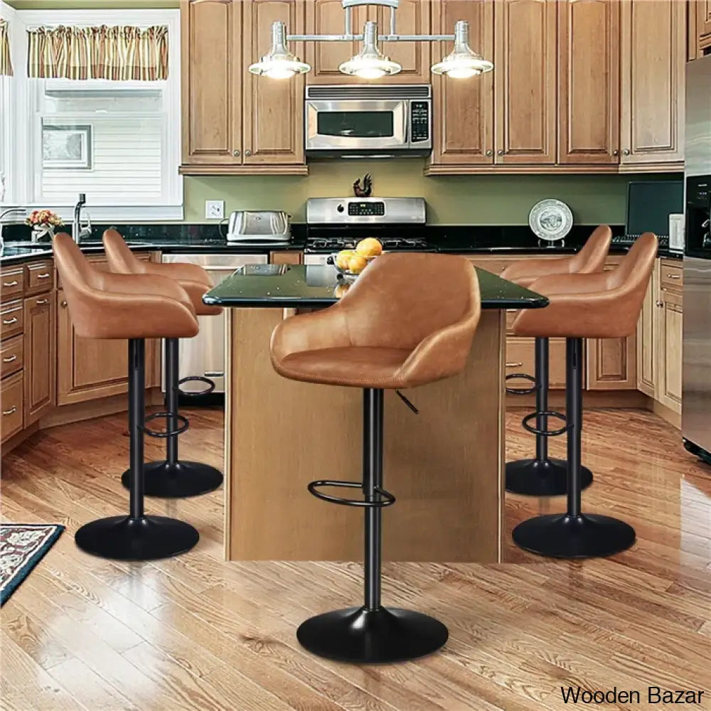 Eastways Swivel Upholstered Adjustable Height Counter And Bar Stool With Metal Frame (Set Of 2)