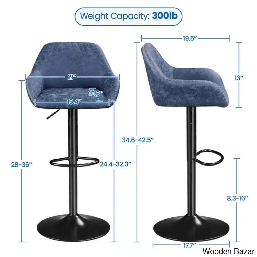 Eastways Swivel Upholstered Adjustable Height Counter And Bar Stool With Metal Frame (Set Of 2)