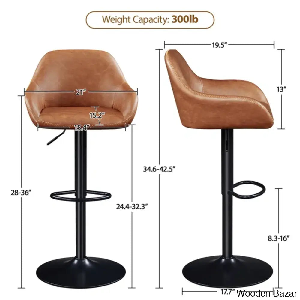 Eastways Swivel Upholstered Adjustable Height Counter And Bar Stool With Metal Frame (Set Of 2)