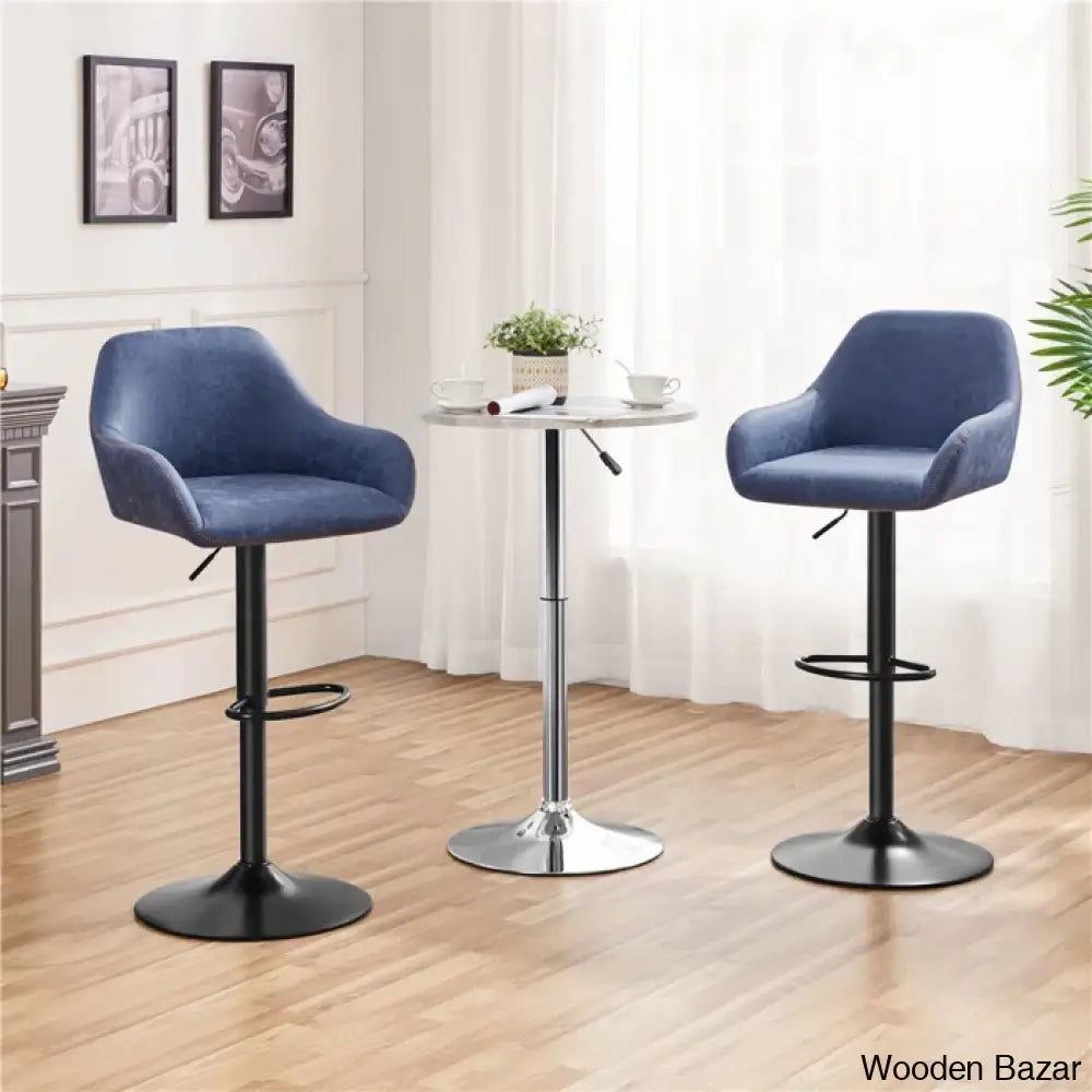 Eastways Swivel Upholstered Adjustable Height Counter And Bar Stool With Metal Frame (Set Of 2)