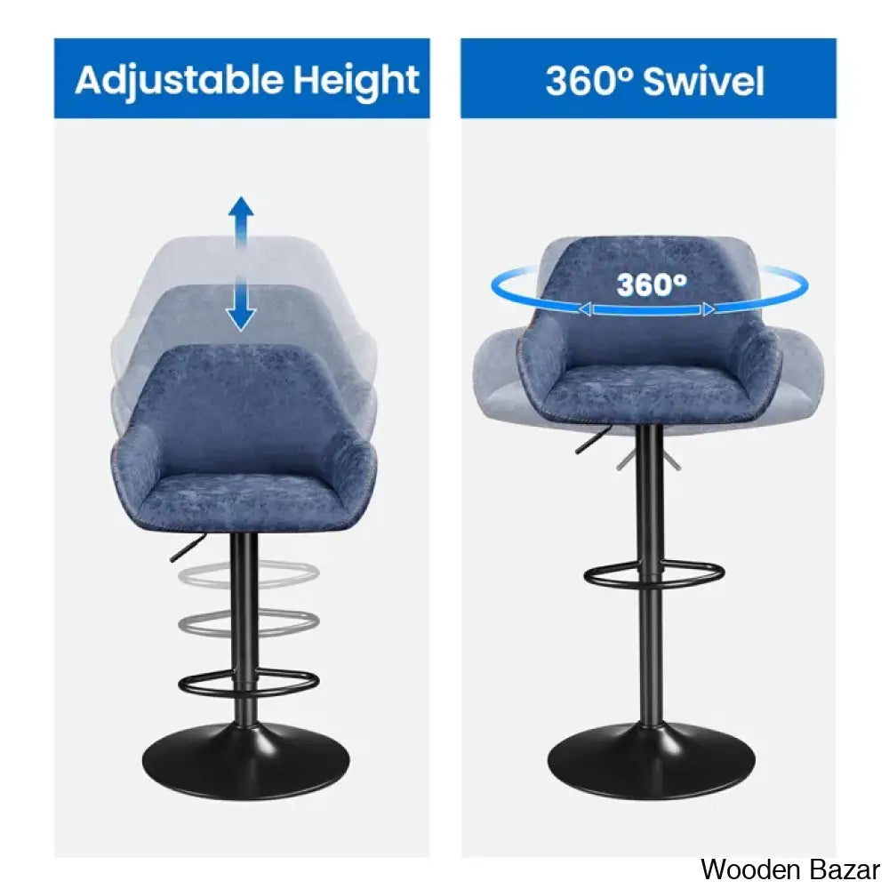 Eastways Swivel Upholstered Adjustable Height Counter And Bar Stool With Metal Frame (Set Of 2)