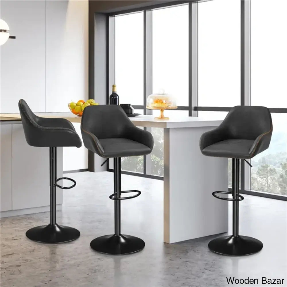 Eastways Swivel Upholstered Adjustable Height Counter And Bar Stool With Metal Frame (Set Of 2)