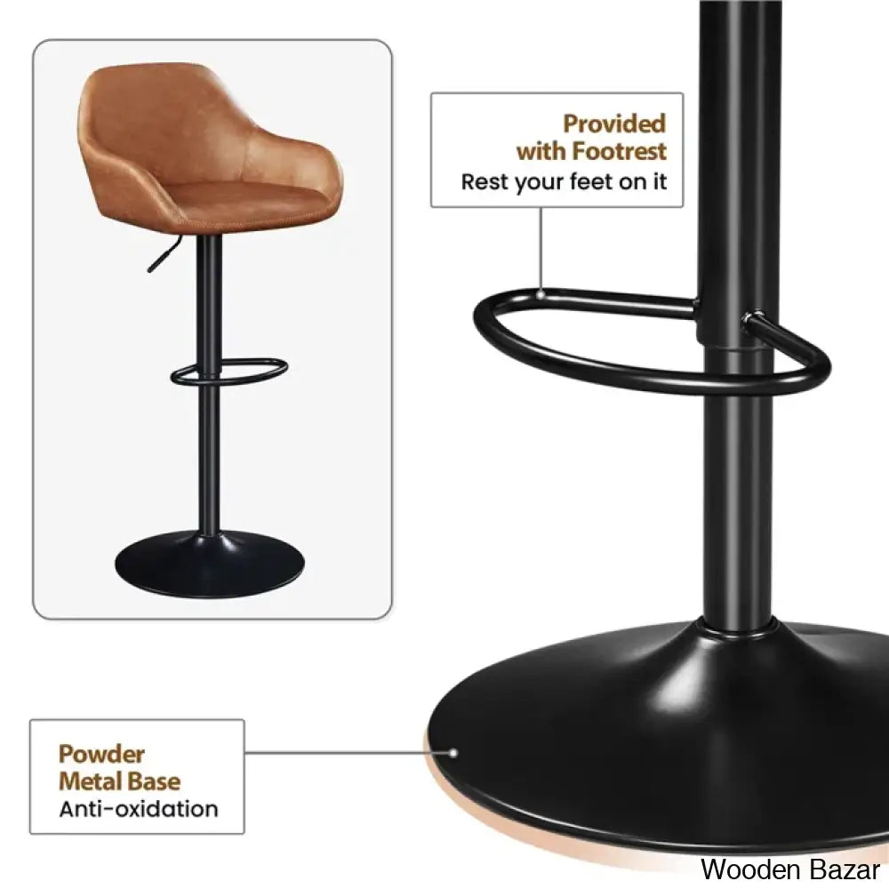 Eastways Swivel Upholstered Adjustable Height Counter And Bar Stool With Metal Frame (Set Of 2)