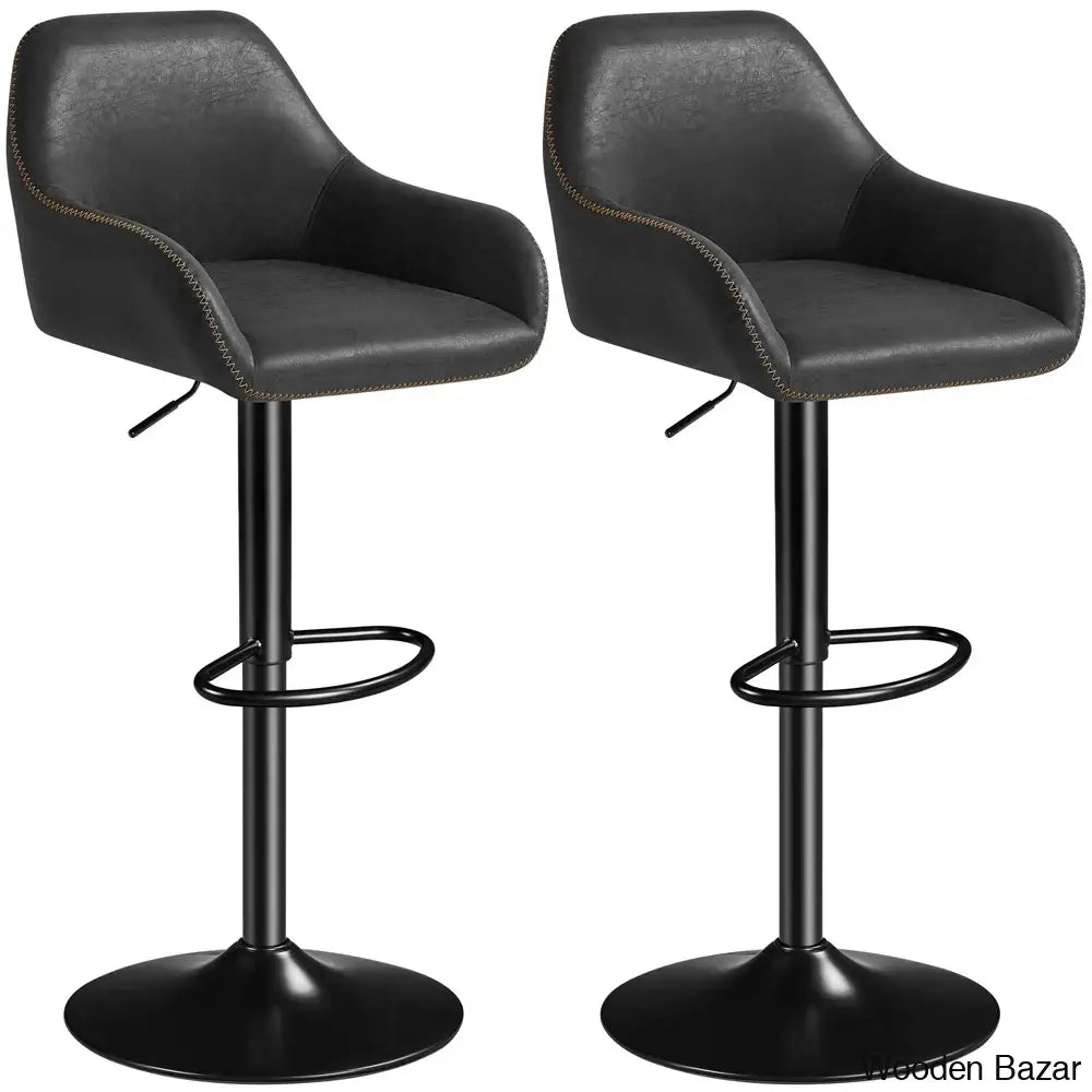 Eastways Swivel Upholstered Adjustable Height Counter And Bar Stool With Metal Frame (Set Of 2)