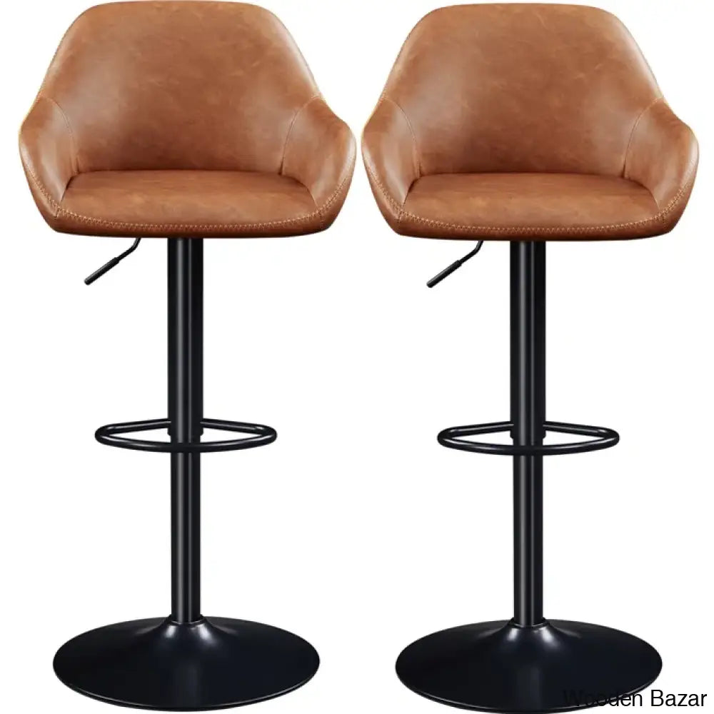 Eastways Swivel Upholstered Adjustable Height Counter And Bar Stool With Metal Frame (Set Of 2)