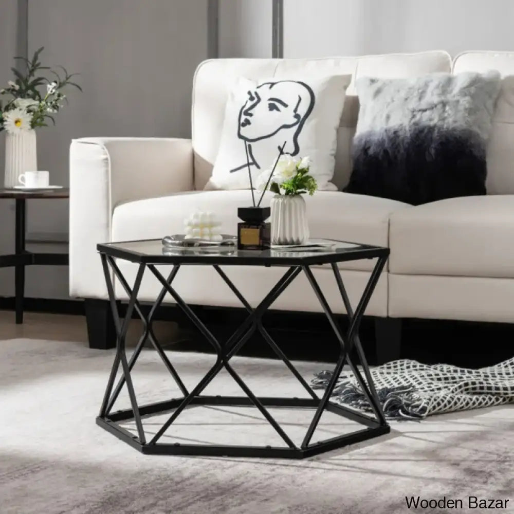 Ebem Glass Top Coffee And Center Table