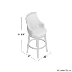 Edensx Swivel Upholstered Counter And Bar Stool With Solid Wood Frame (Set Of 2)