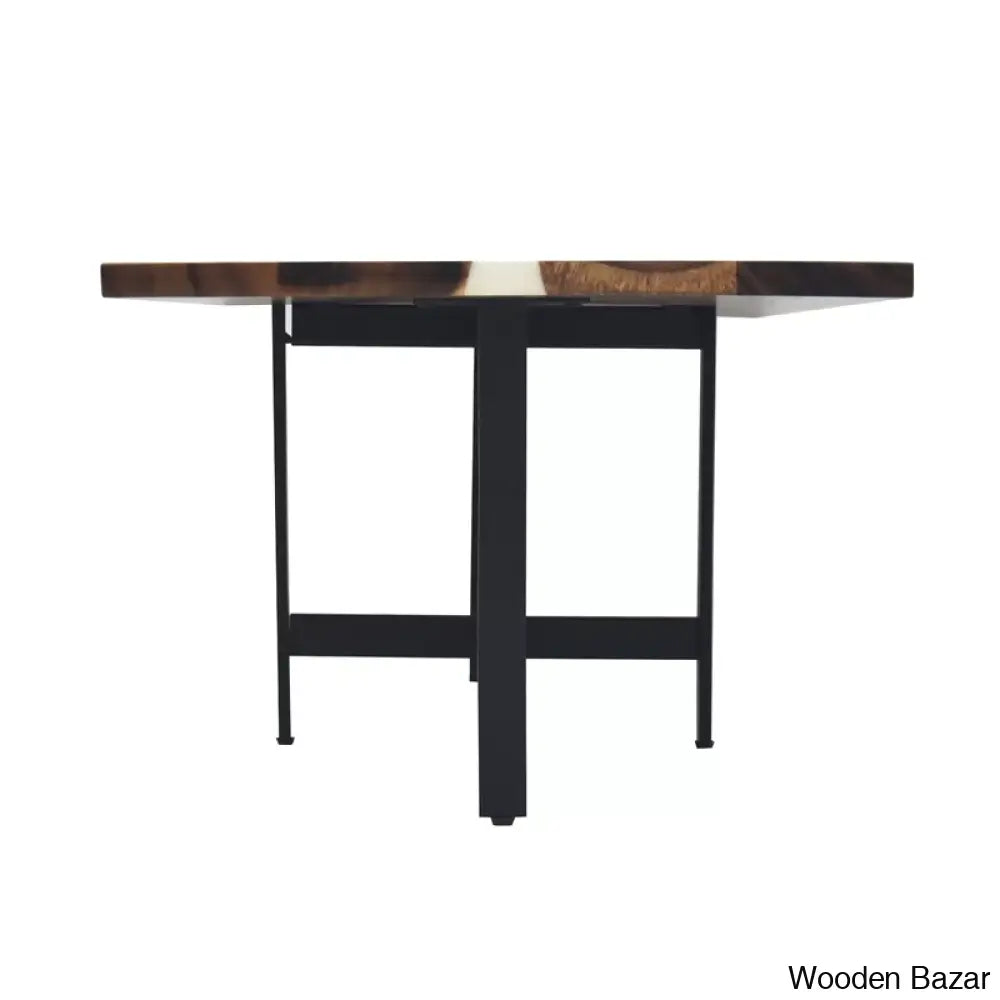 Eldridgen Solid Wood White Matte Resin Detail Coffee And Center Table