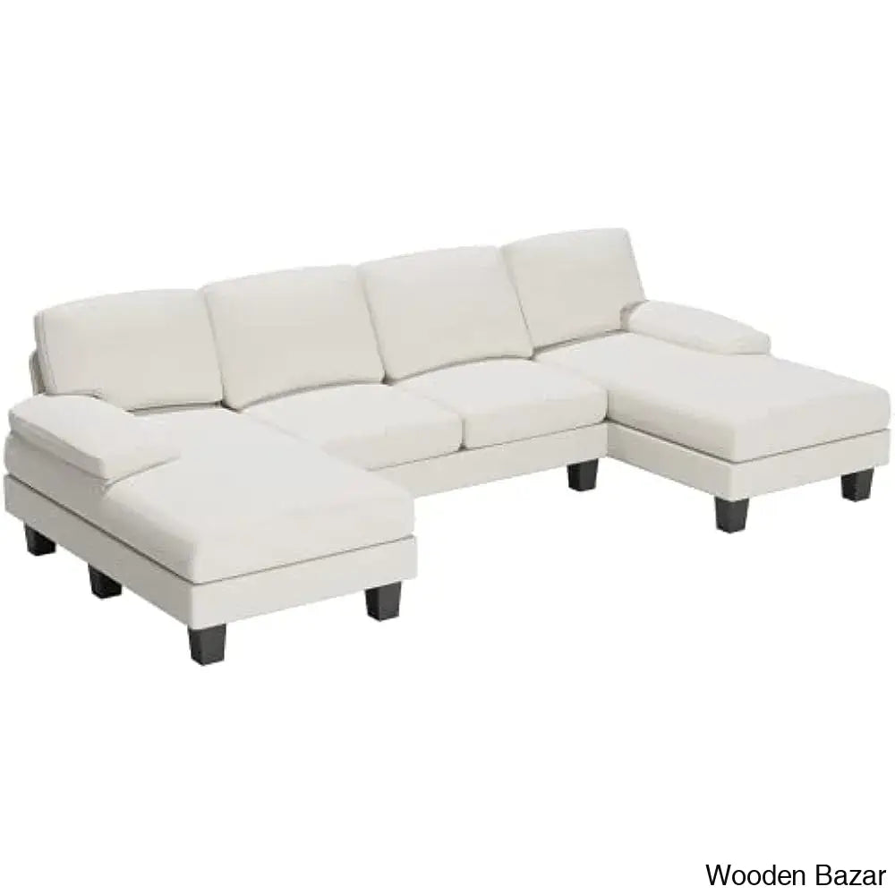 Eleanor Modern U-Shaped Convertible Sectional Sofa With Stylish Fabric Couch