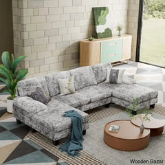 Eleanor Modern U-Shaped Convertible Sectional Sofa With Stylish Fabric Couch