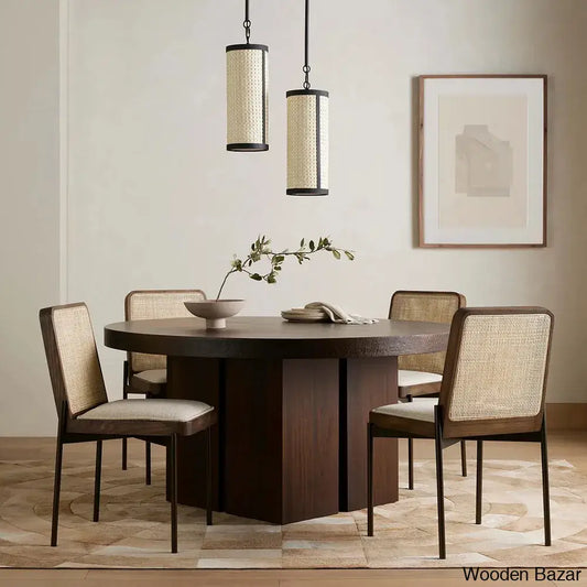 Elegantly Crafted Vail Rattan Dining Set With Cane Accents – A Stunning Design