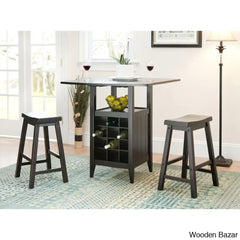 Elexar New 2 Seater Extendable Solid Wood Dining Set - Wooden Bazar