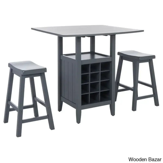 Elexar New 2 Seater Extendable Solid Wood Dining Set - Wooden Bazar