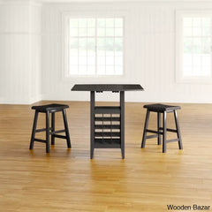 Elexar New 2 Seater Extendable Solid Wood Dining Set - Wooden Bazar
