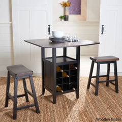 Elexar New 2 Seater Extendable Solid Wood Dining Set - Wooden Bazar
