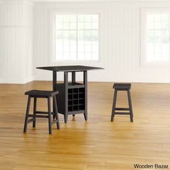 Elexar New 2 Seater Extendable Solid Wood Dining Set - Wooden Bazar