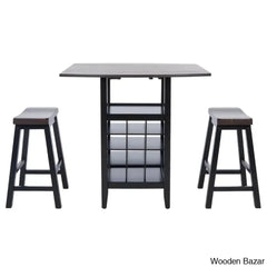Elexar New 2 Seater Extendable Solid Wood Dining Set - Wooden Bazar