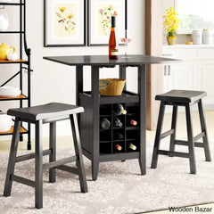 Elexar New 2 Seater Extendable Solid Wood Dining Set - Wooden Bazar Espresso