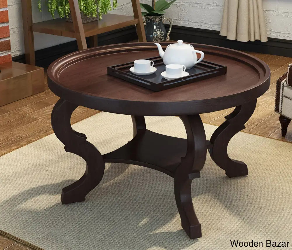 Elida Coffee And Center Table Dark Walnut