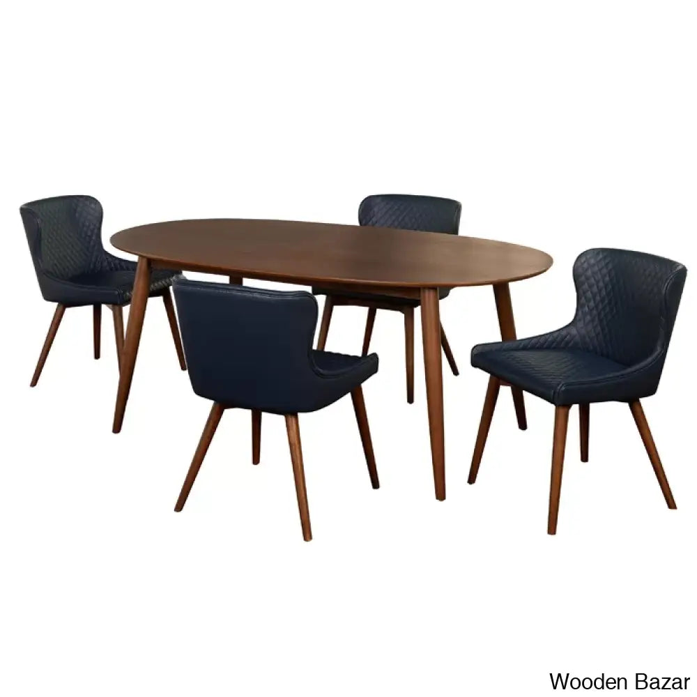 Elisco Modern Dining Table Set For Living - Wooden Bazar