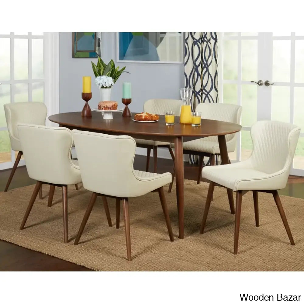 Elisco Modern Dining Table Set For Living - Wooden Bazar