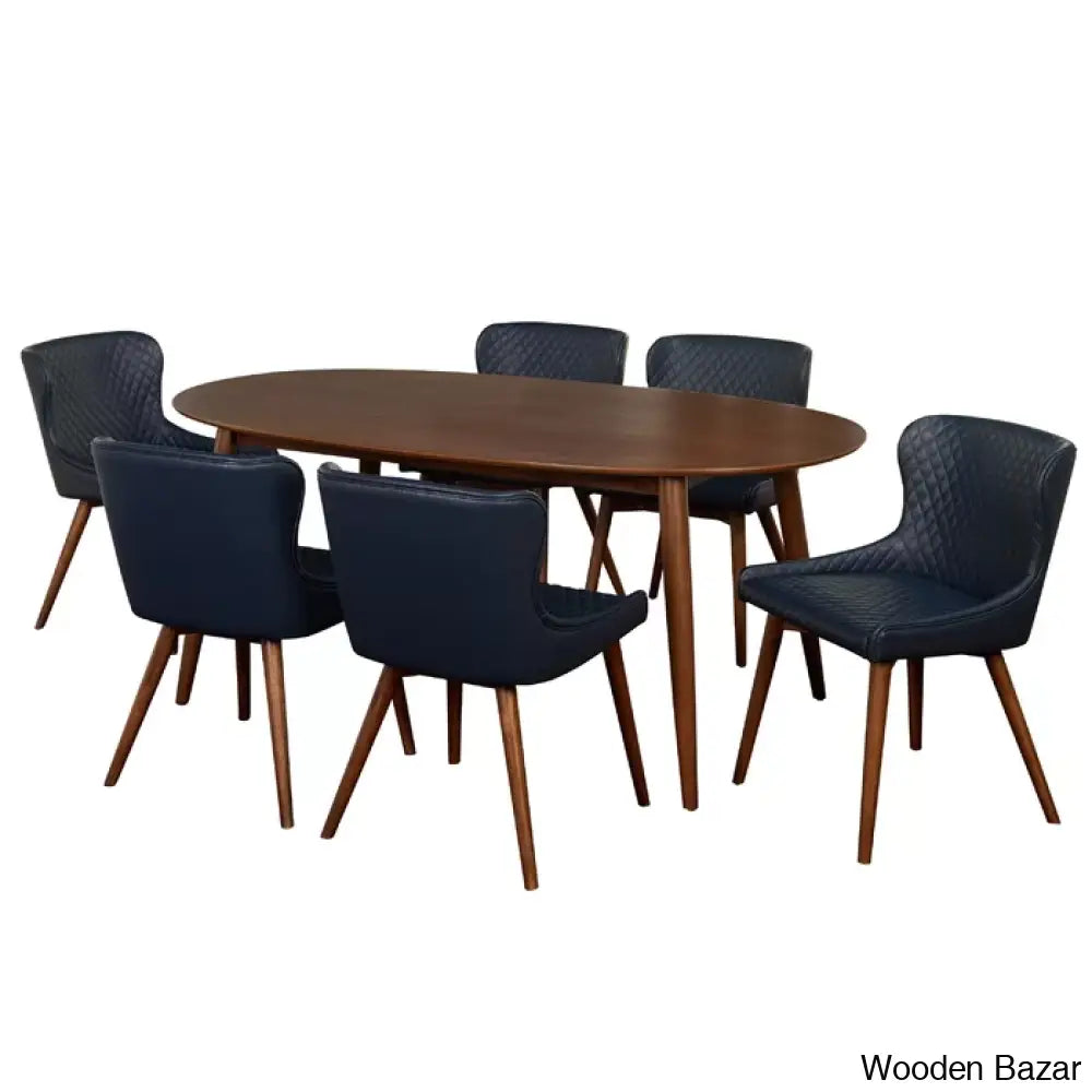 Elisco Modern Dining Table Set For Living - Wooden Bazar