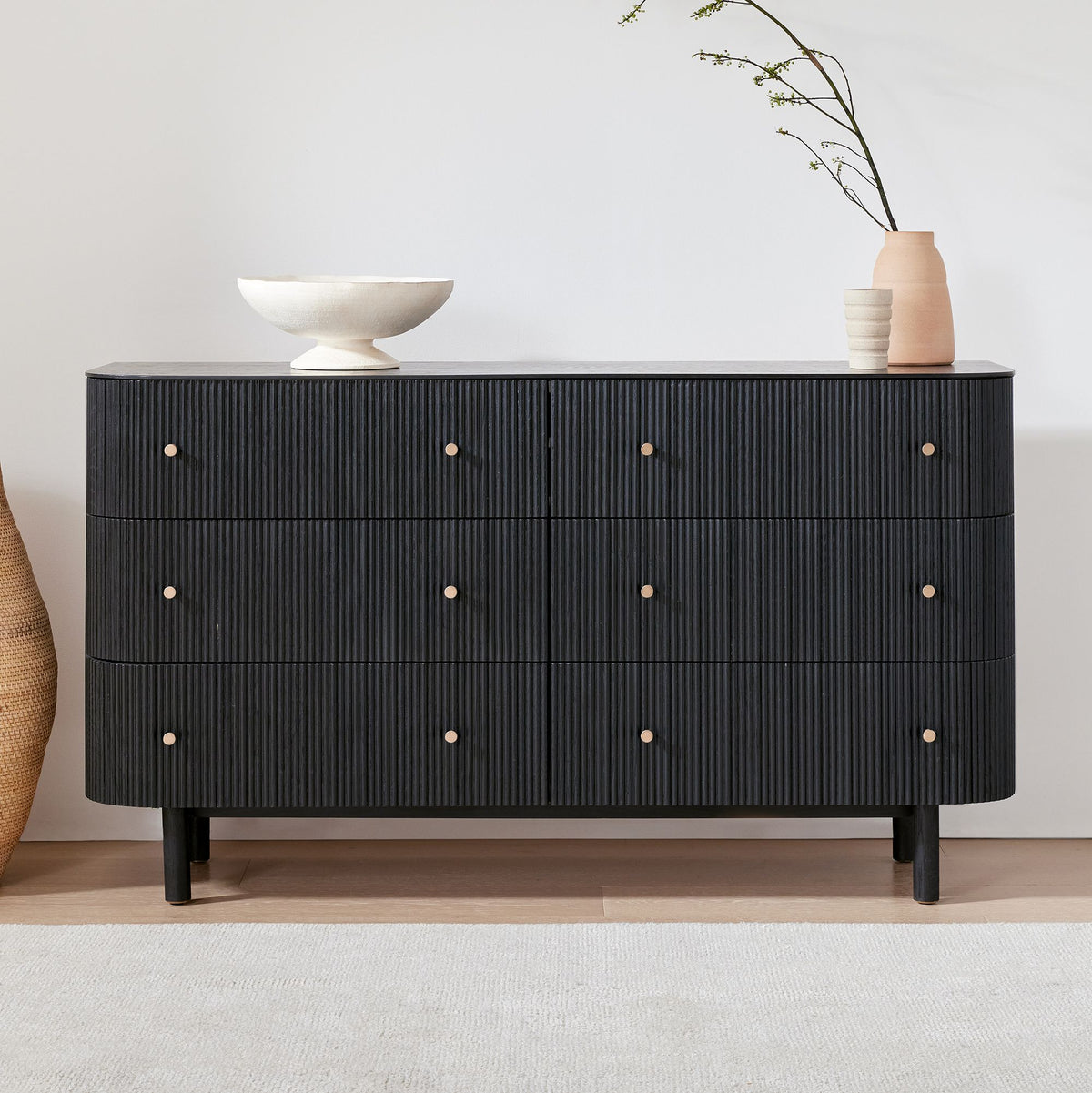 Zanz 6-Drawer Dresser - Wooden Bazar