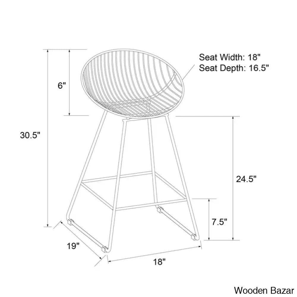 Ellisa Swivel 25’’ Counter And Bar Stool