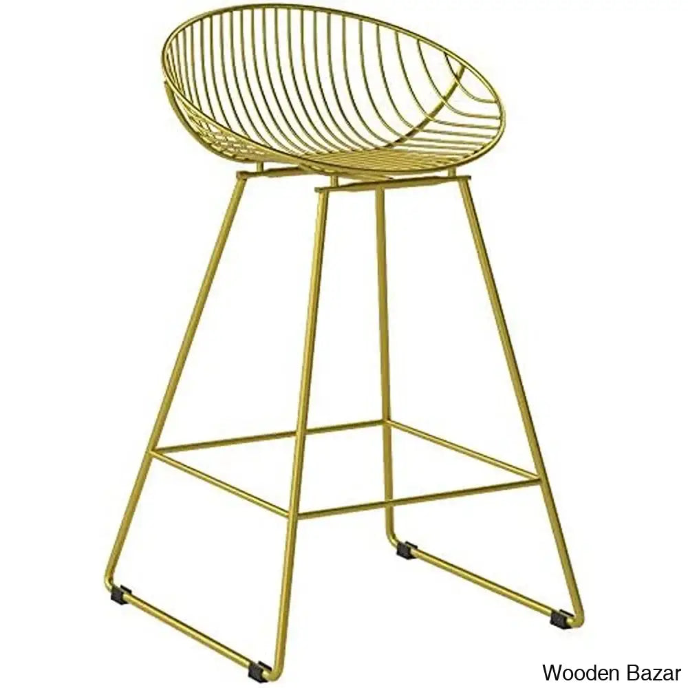 Ellisa Swivel 25’’ Counter And Bar Stool Brushed Brass Gold