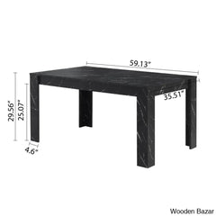 Eloska Modern 4 Seater Dining Table Set - Wooden Bazar