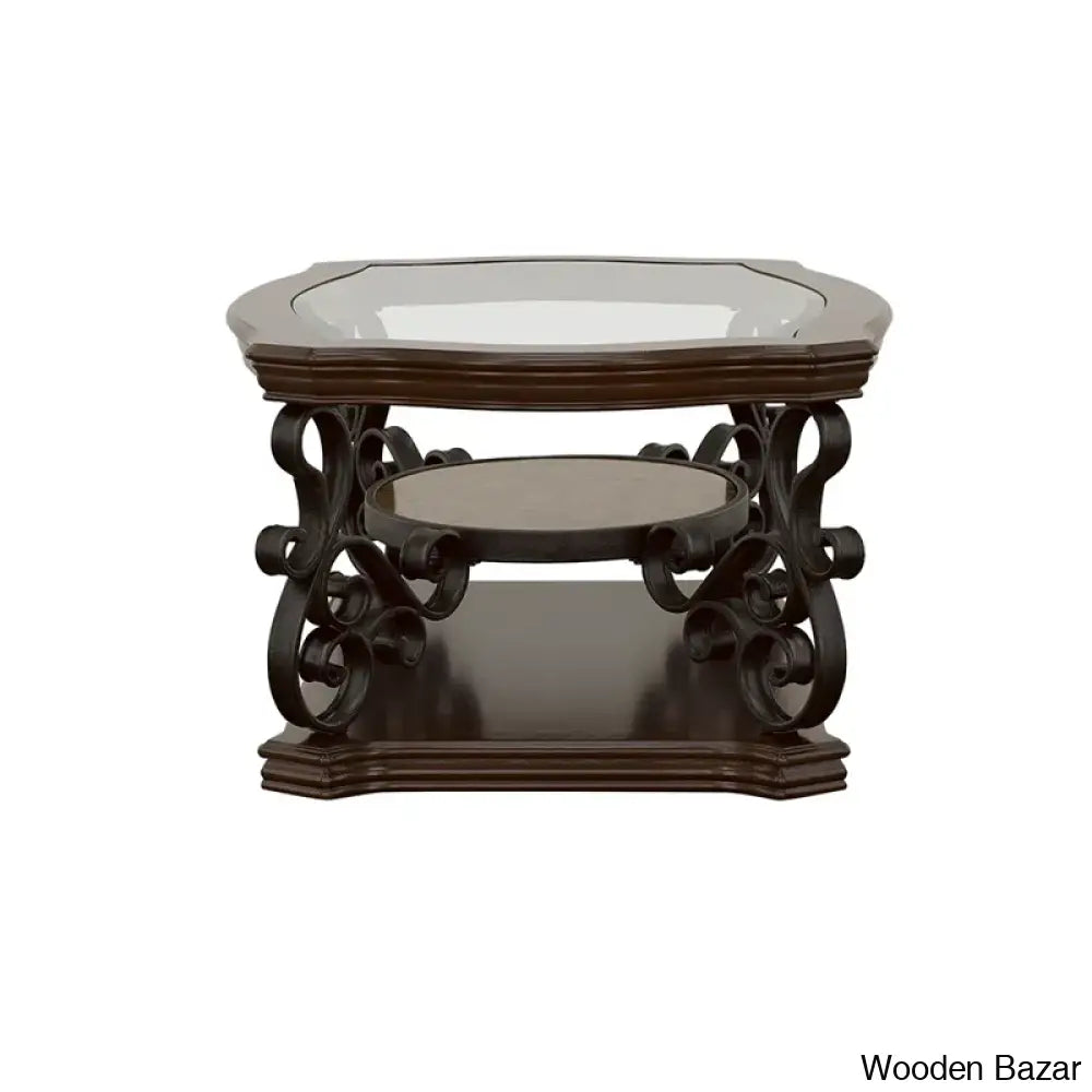 Elysianin Glass Top Coffee And Center Table