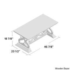 Emersync 46’’ Solid Wood Distressed Scrollwork Coffee And Center Table