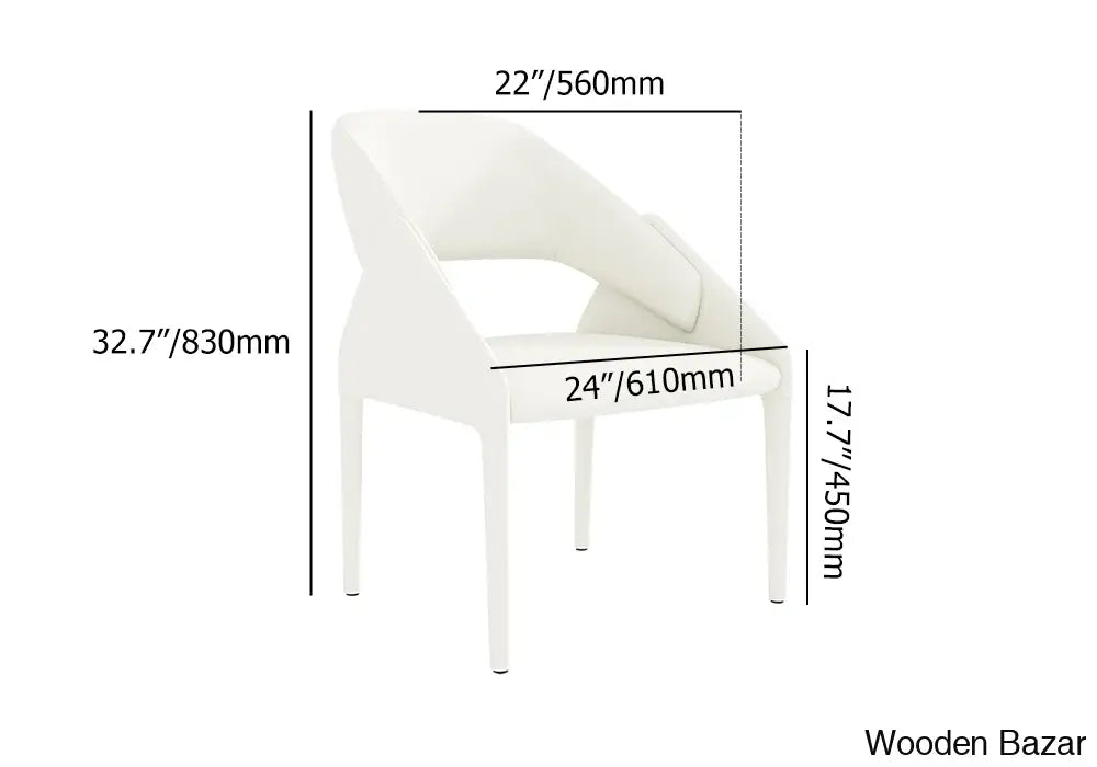 Emory Modern White Faux Leather Dining Chairs With Open Back – Set Of 2 For Stylish Rooms