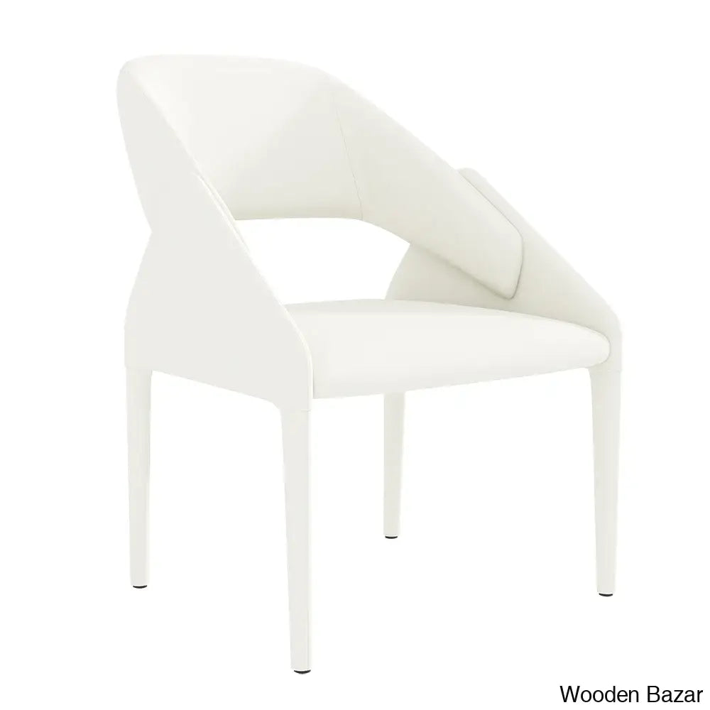 Emory Modern White Faux Leather Dining Chairs With Open Back – Set Of 2 For Stylish Rooms