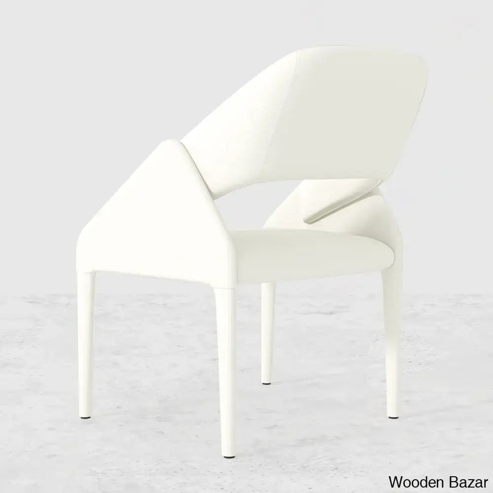 Emory Modern White Faux Leather Dining Chairs With Open Back – Set Of 2 For Stylish Rooms