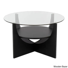 Ensca Glass Top Coffee And Center Table Black