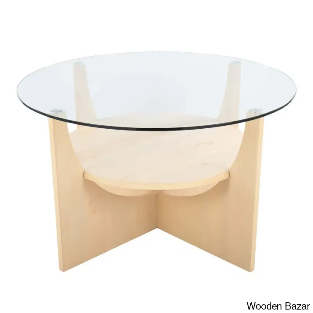 Ensca Glass Top Coffee And Center Table Natural