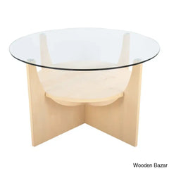 Ensca Glass Top Coffee And Center Table Natural