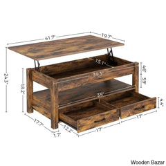 Eoghan Lift Top Coffee Table With 2 Drawers And Center