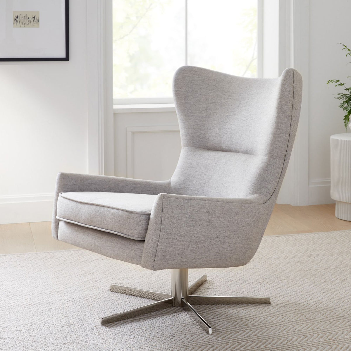 Zailoon Swivel Chair - Wooden bazar