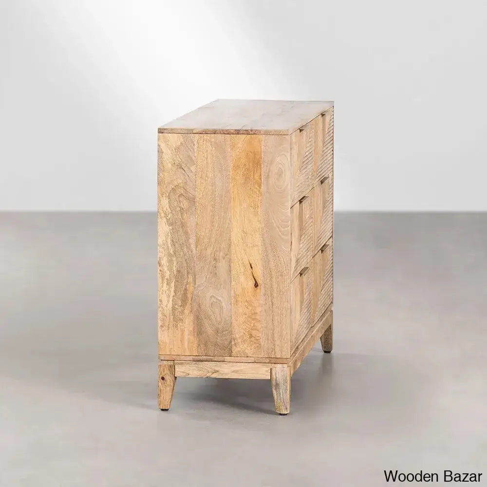 Errol Solid Wood Baty Design Chest Of Drawers - Wooden Bazar