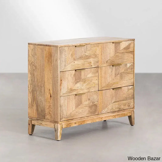 Errol Solid Wood Baty Design Chest Of Drawers - Wooden Bazar