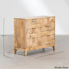 Errol Solid Wood Baty Design Chest Of Drawers - Wooden Bazar