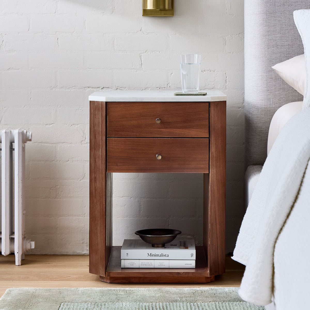 Gernix Modern Bedside Table - Wooden Bazar