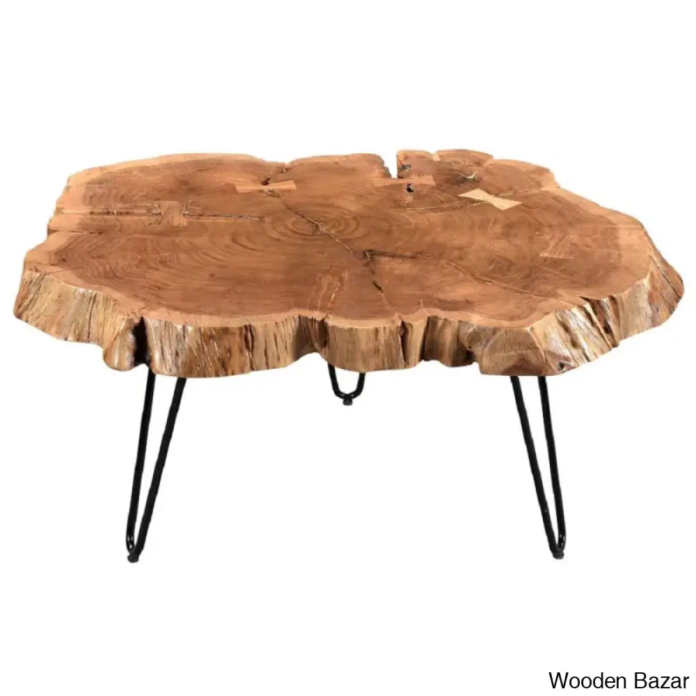 Etchisone Solid Wood Top Coffee And Center Table