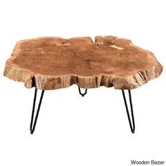 Etchisone Solid Wood Top Coffee And Center Table