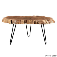 Etchisone Solid Wood Top Coffee And Center Table