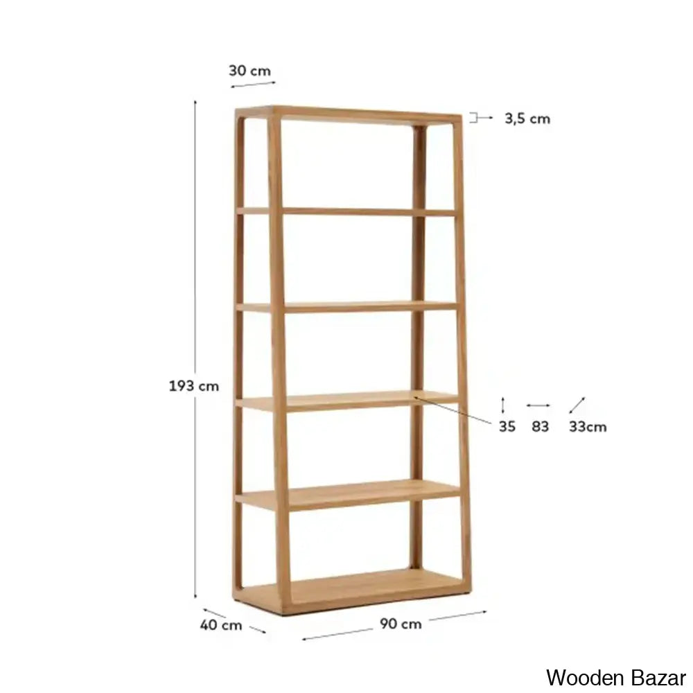 Eternal Essence Solid Wood Maymai Bookshelf - Wooden Bazar