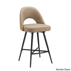 Etnak Swivel Upholstered Counter And Bar Stool With Metal Frame (Set Of 2)