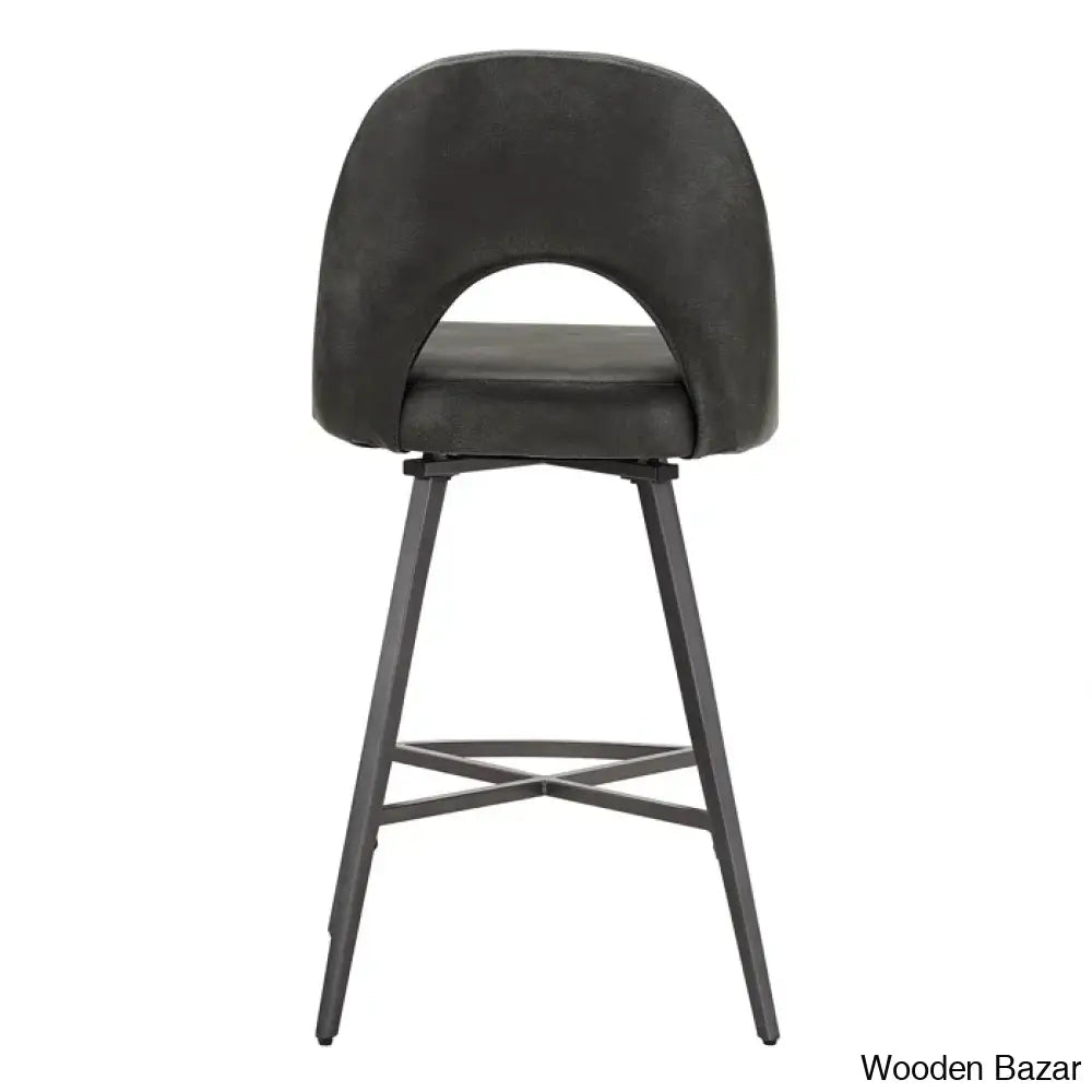 Etnas Swivel Upholstered Counter And Bar Stool With Metal Frame (Set Of 2)